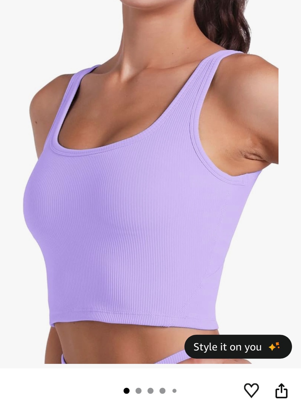 Set of 3- Ribbed Scoop Neck Crop Top workout sports Bra